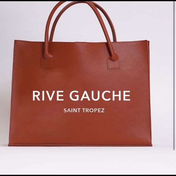 Handbags - NEW TRENDY COGNAC RIVE GAUCHE VEGAN LEATHER TOTE